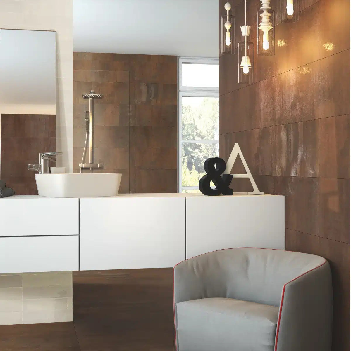 Matt porcelain kitchen tile with natural finish