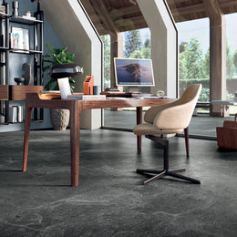 Geos Reef black anthracite porcelain floor tile from above