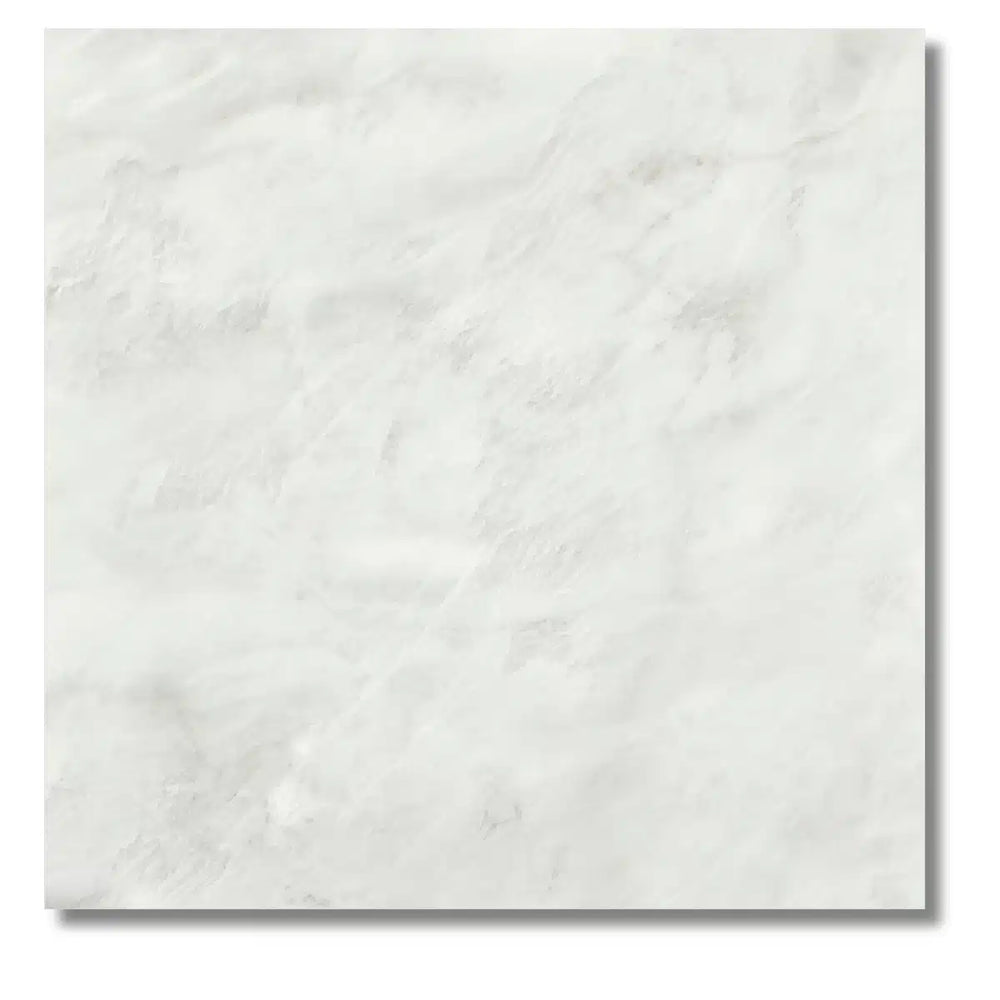 Soft cream matt finish tile styled in a minimalist kitchen interior