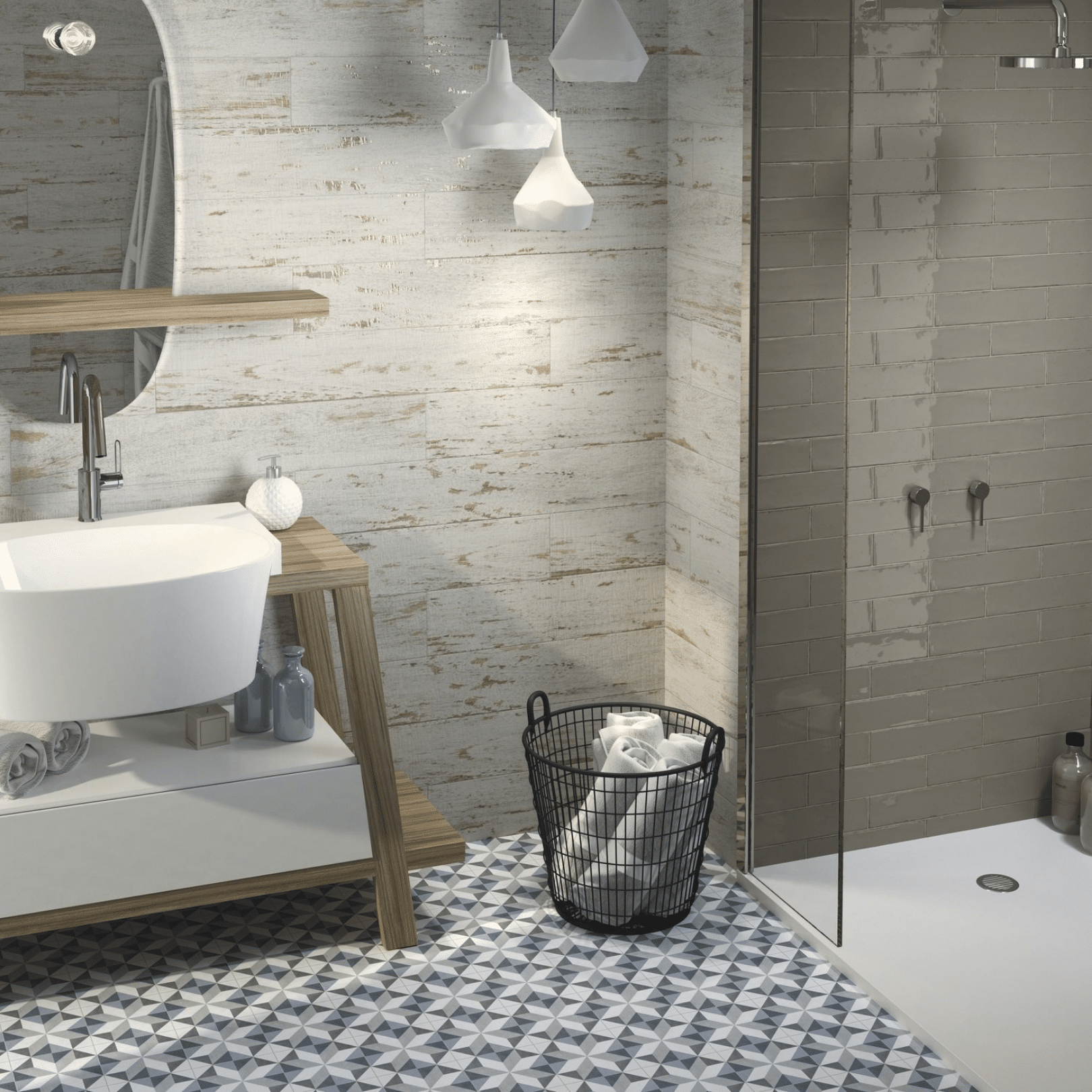 Glossy ceramic Aurea Taupe tiles