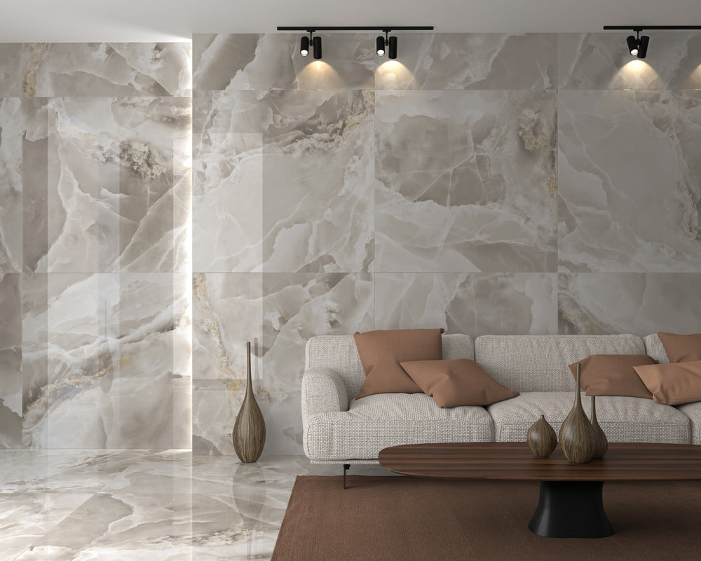 Iceland Topaz floor tile in bathroom