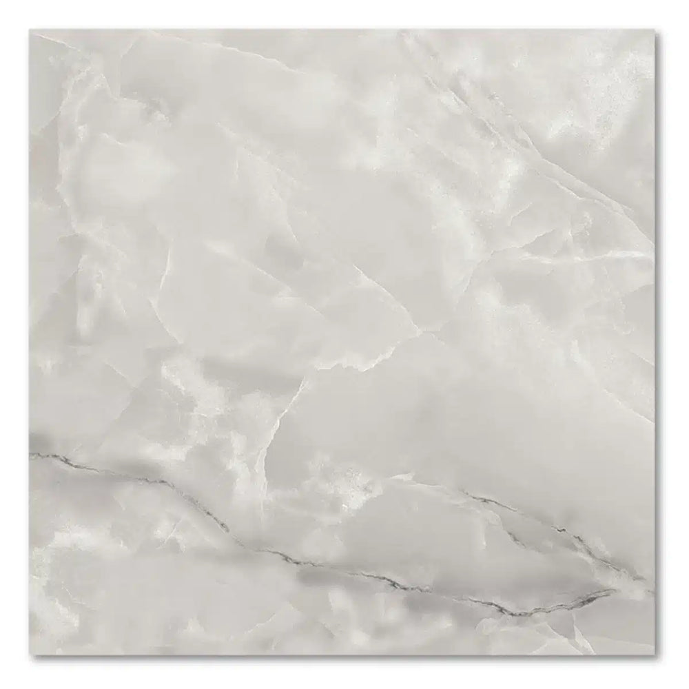 Close-up of Calacatta Polished Porcelain Tile surface and texture