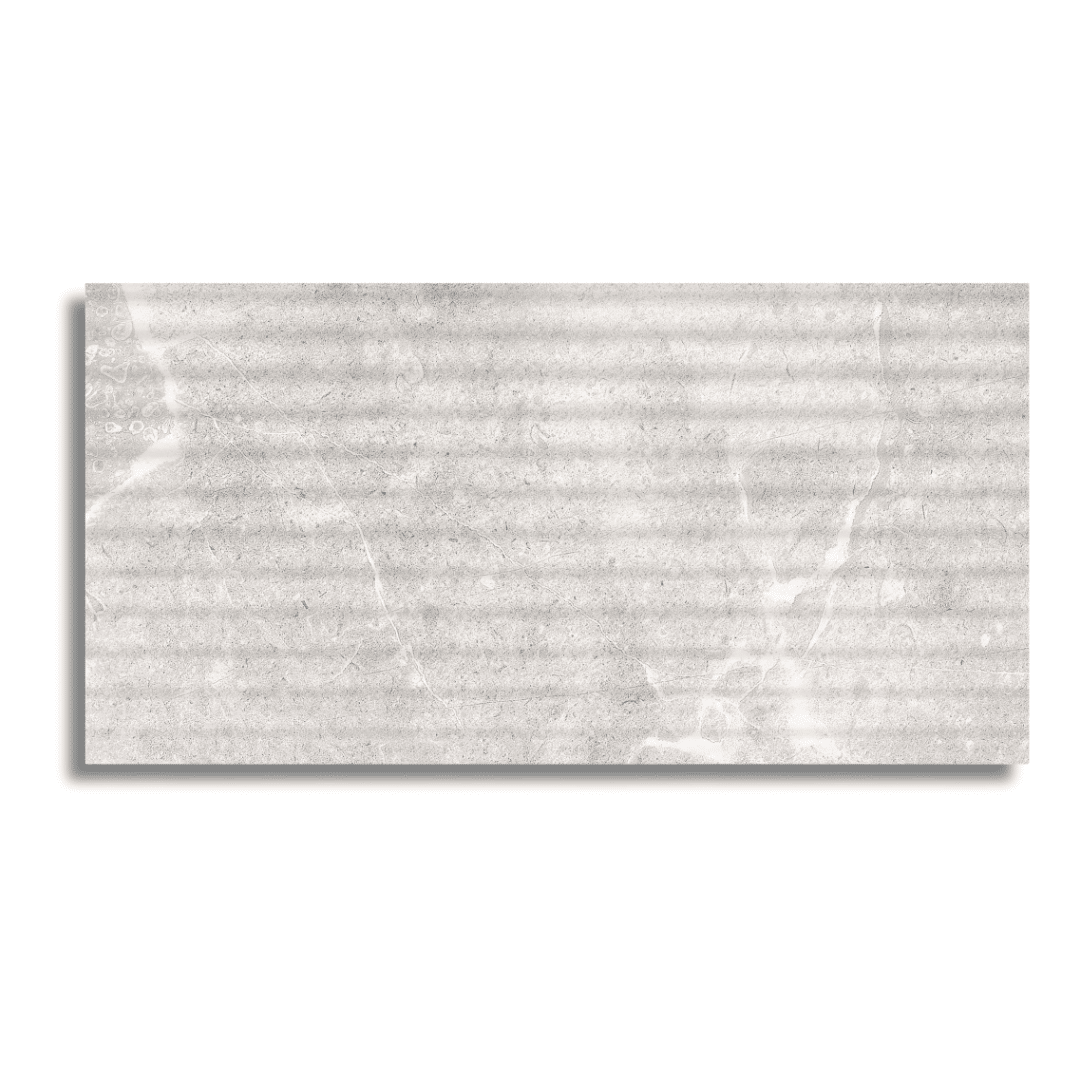 Glossy grey marble effect ceramic tile for walls