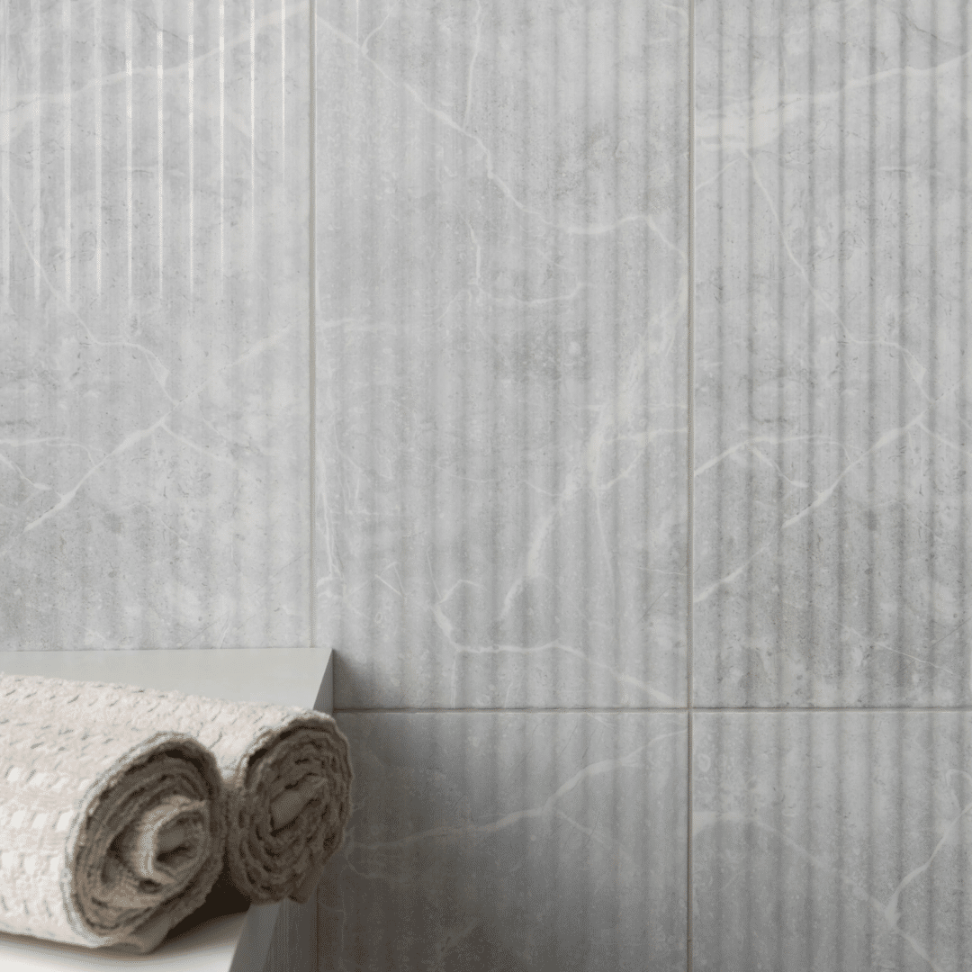Elegant grey ceramic gloss wall tile pattern