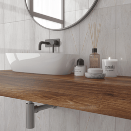 Agora light grey gloss ceramic wall tile marble effect