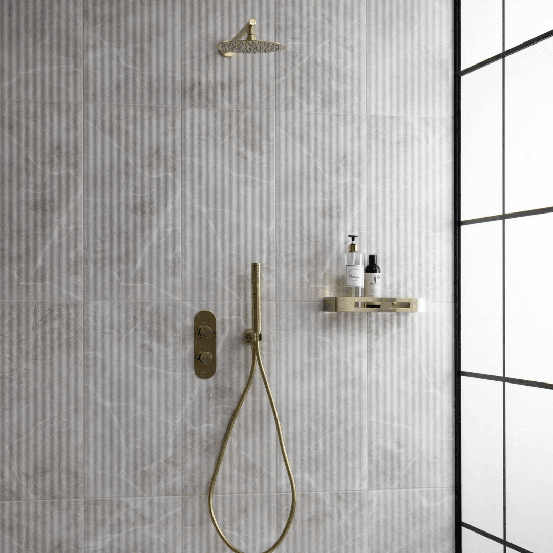 Elegant grey matt ceramic wall and floor tiles