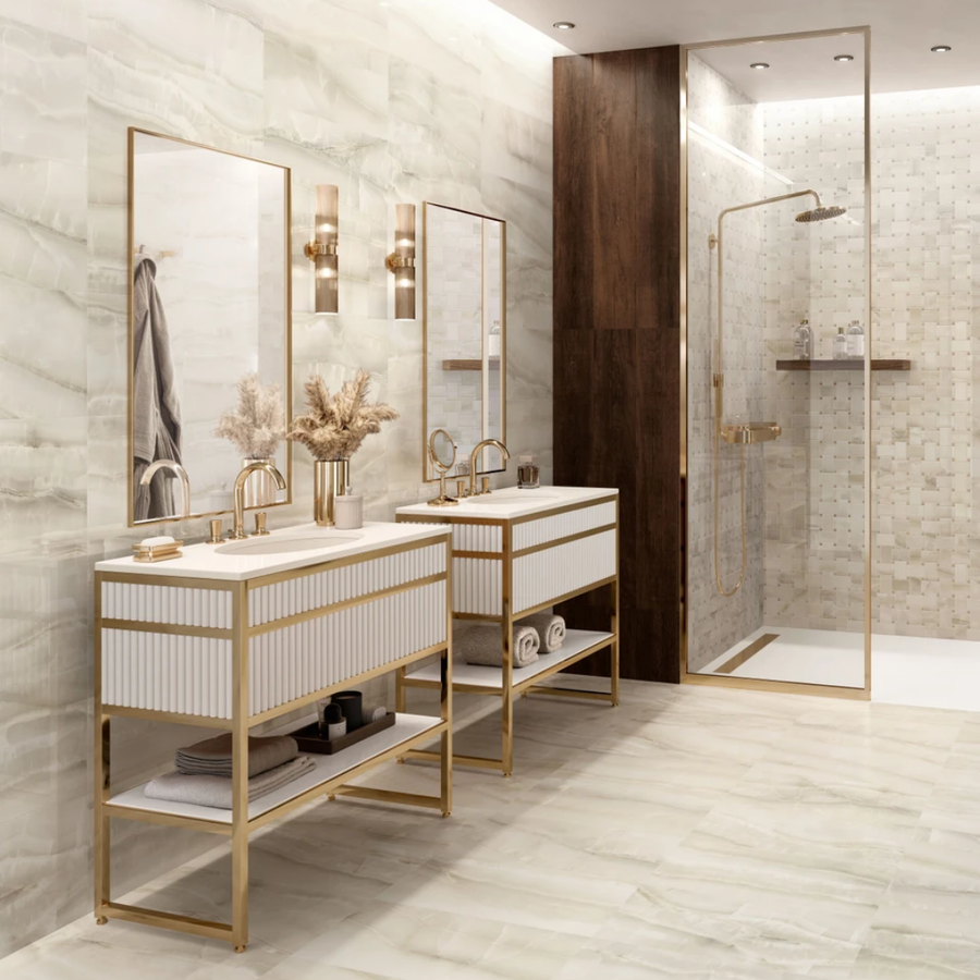 Ivory porcelain marble tiles for wall and floor interiors