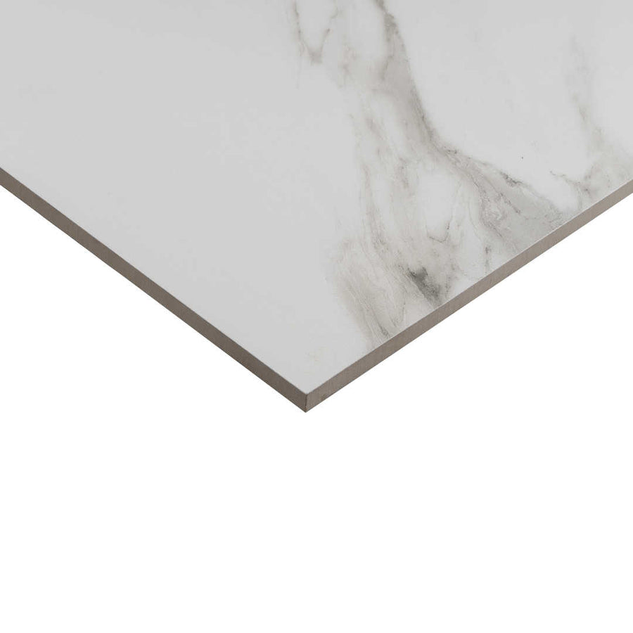Alaska Satuario Grey 300x600 Matt Marble Effect Porcelain Tile - Side Angle