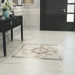 Soft white marble effect tile for floor and wall