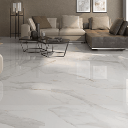 Elegant golden porcelain flooring