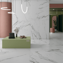 Arequipa White matt porcelain wall and floor marble effect tile