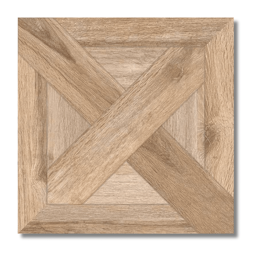 Matt porcelain oak-style square tile for interiors