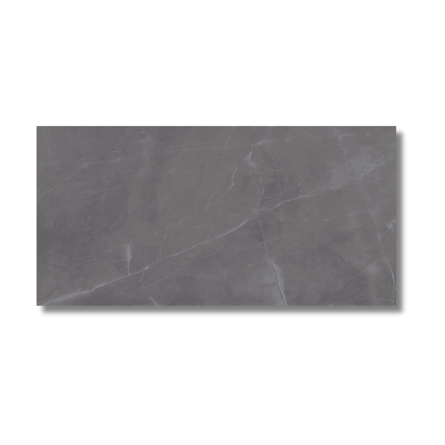 Kitchen interior wall and floor using grey stone look tiles