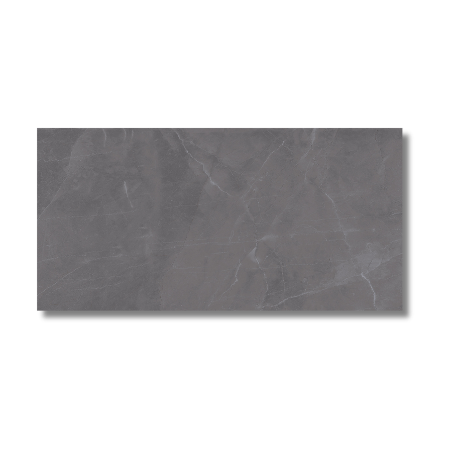 Grey porcelain stone effect tiles used on wall and floor