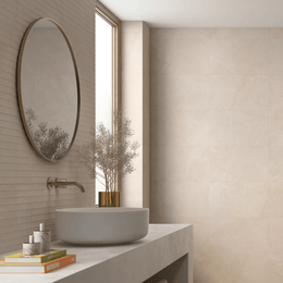 Artan Cream ceramic matt stone effect wall decor tile
