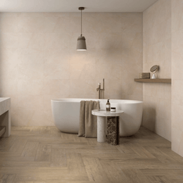 Artan Cream matt ceramic stone effect wall tile design