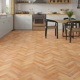 Orrell Natural Oak Herringbone Flooring in a room setting