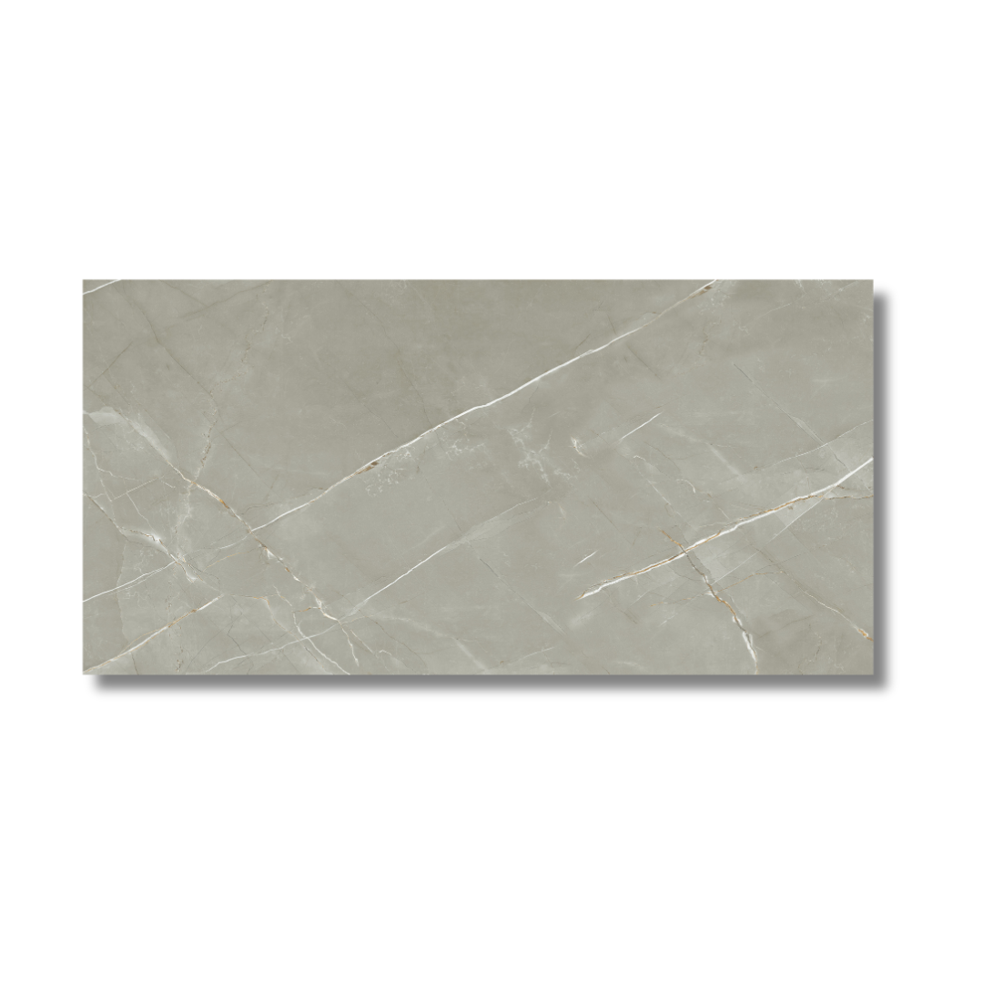 Elegant porch flooring and wall design with grey porcelain tiles