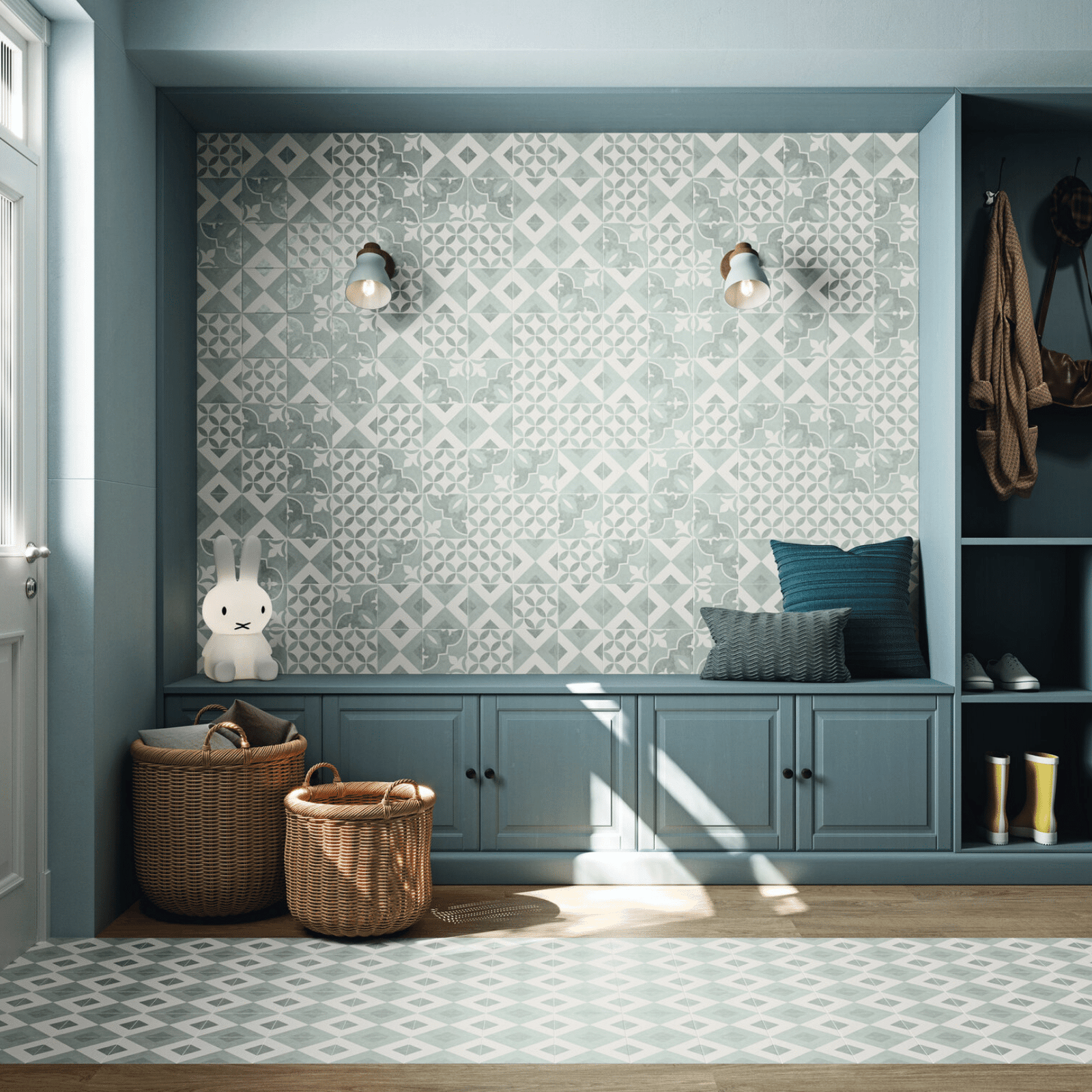 Brienna Acqua wall and floor tiles