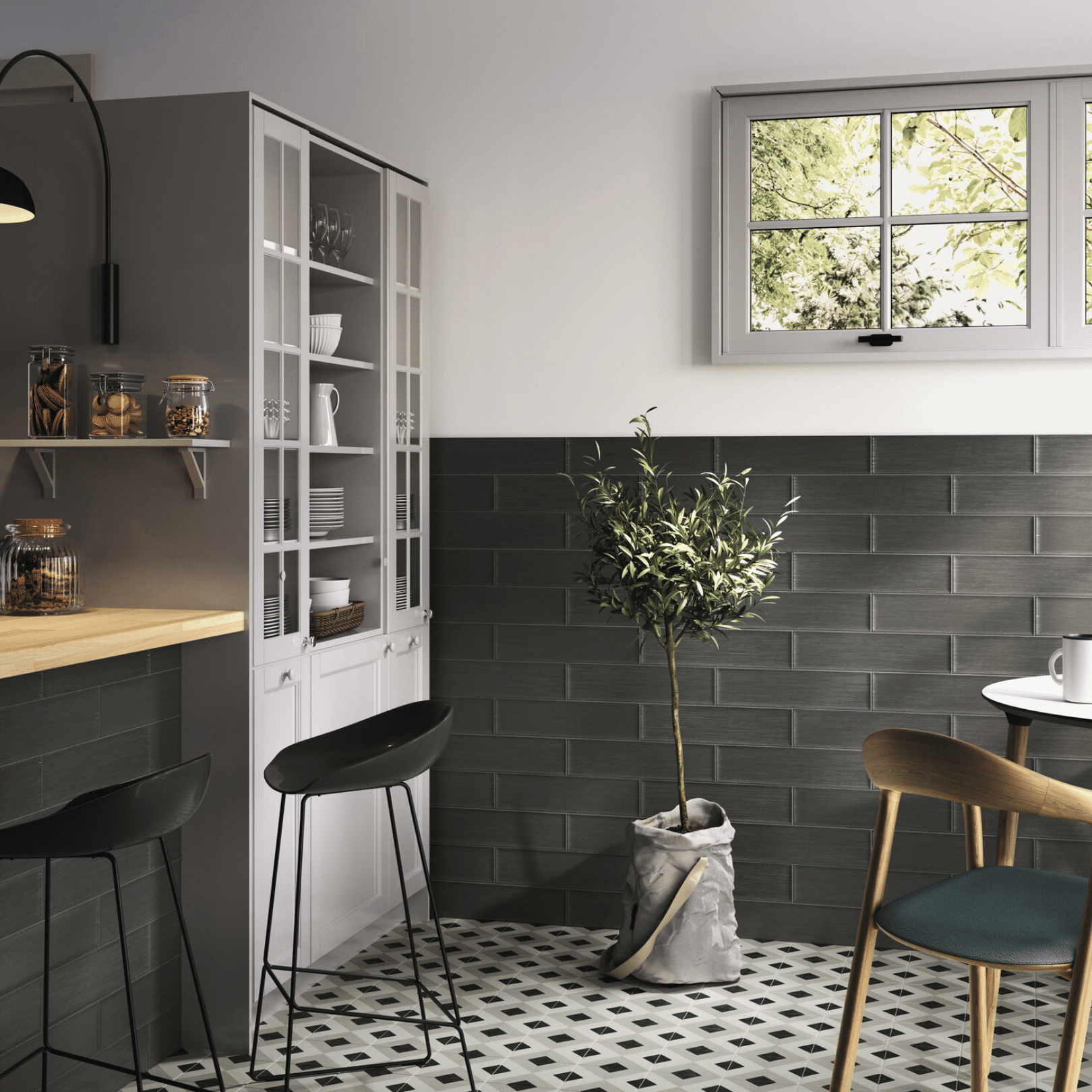 Brienna Coal floor and wall tiles