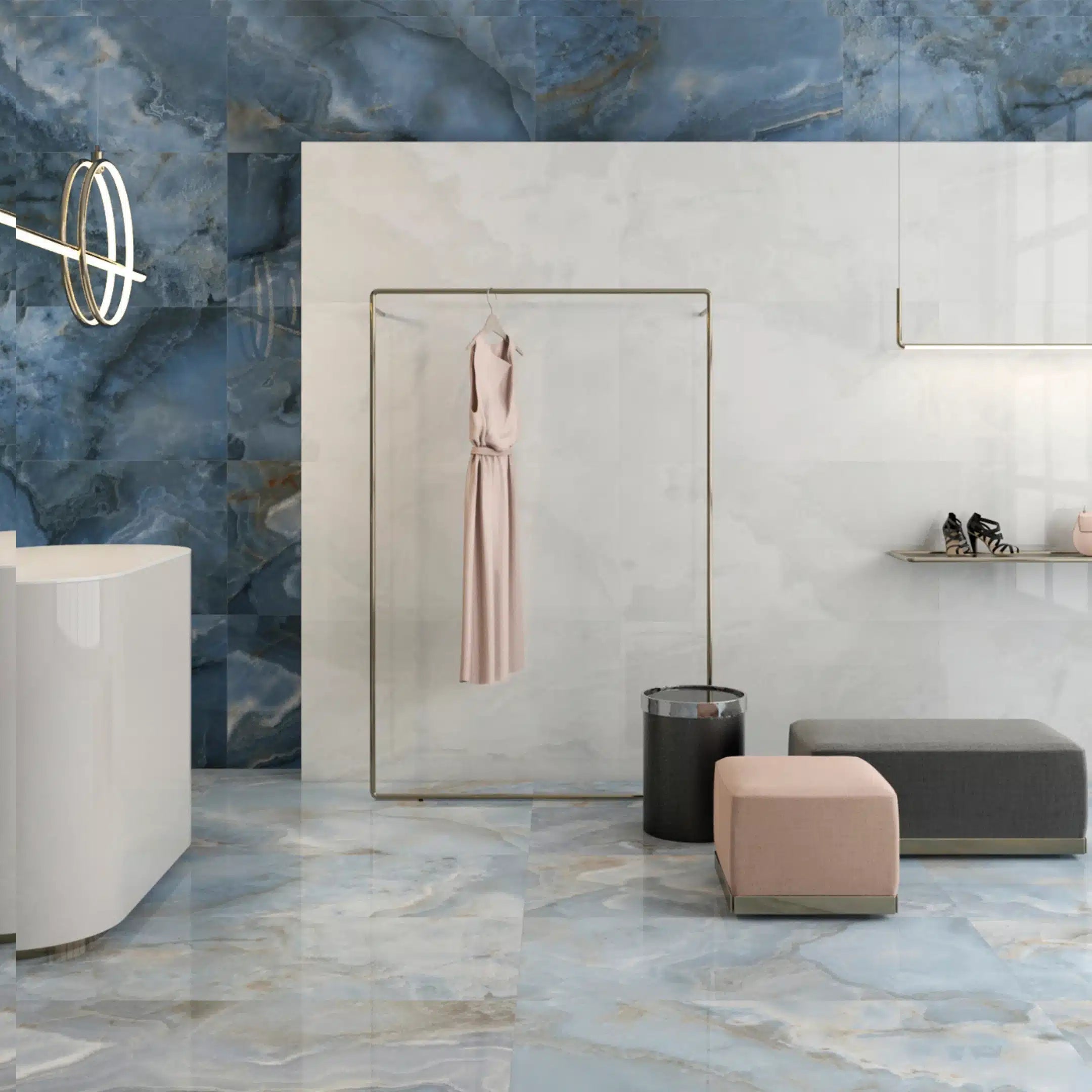 Oni Coral wall tile for bathroom interior