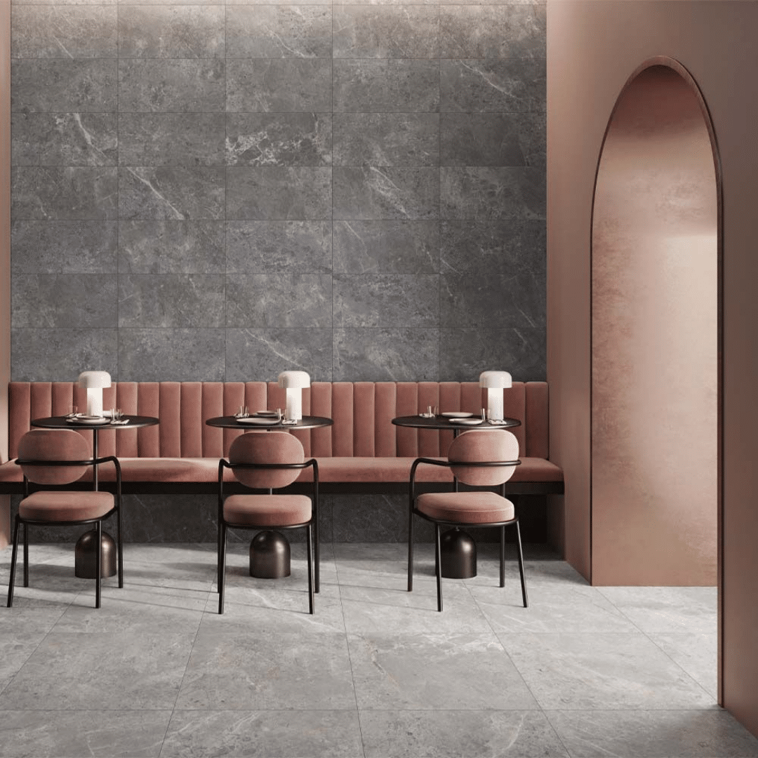 Bosco Anthracite matt porcelain grey stone wall floor tiles