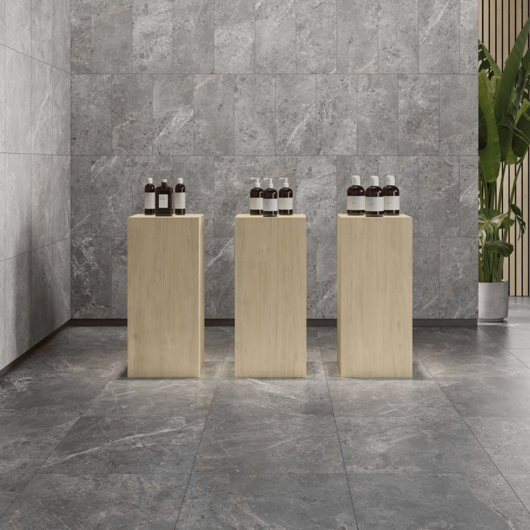 Bosco Grey matt porcelain wall and floor tiles