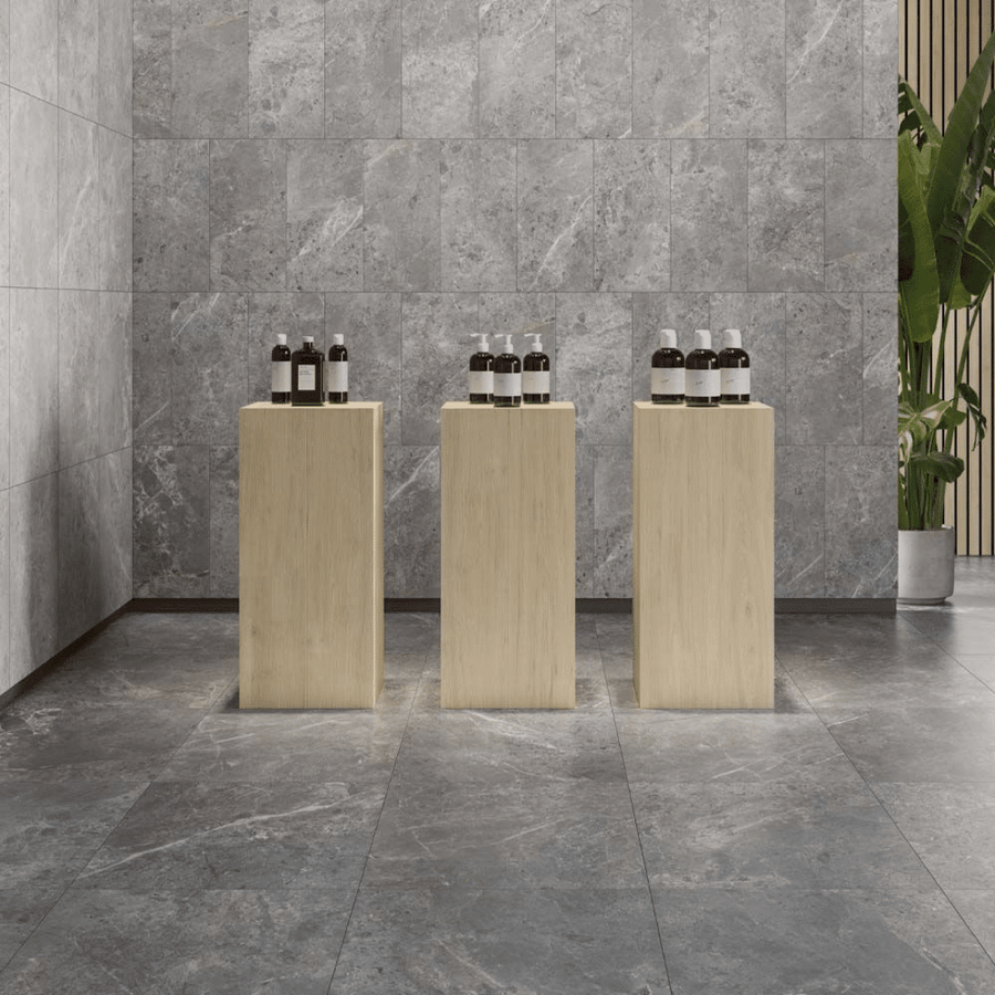 Bosco Grey matt porcelain wall and floor tiles