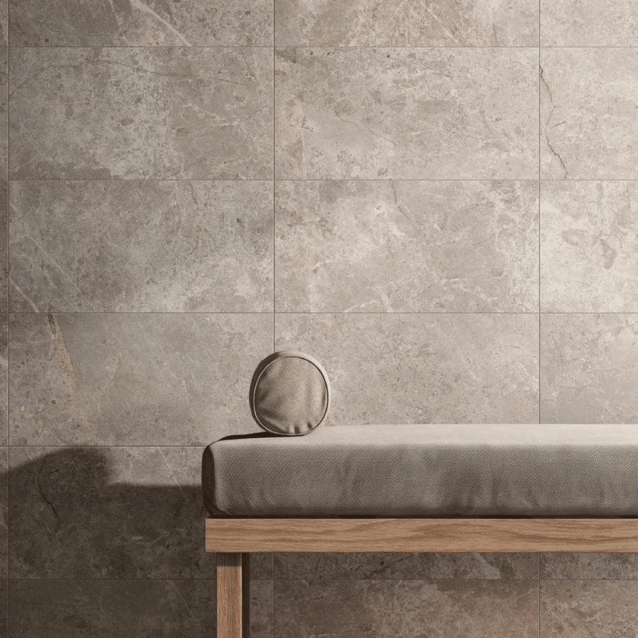 Stone effect Bosco Mink porcelain wall and floor tiles