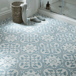 Bourton Lavanda Powder Blue ceramic tiles with patterned matt finish