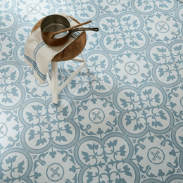 Elegant blue ceramic tiles showing refined decorative pattern