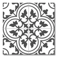 Patterned black ceramic tiles featuring stylish monochrome artwork