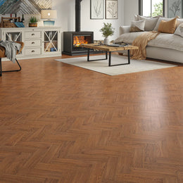 Pickmere Antique Oak Herringbone Flooring in a room setting