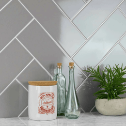 Polished metro effect grey ceramic wall tiles
