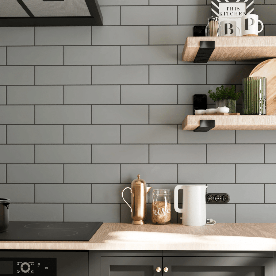 Bricks Grey Matt ceramic gloss metro wall tiles design