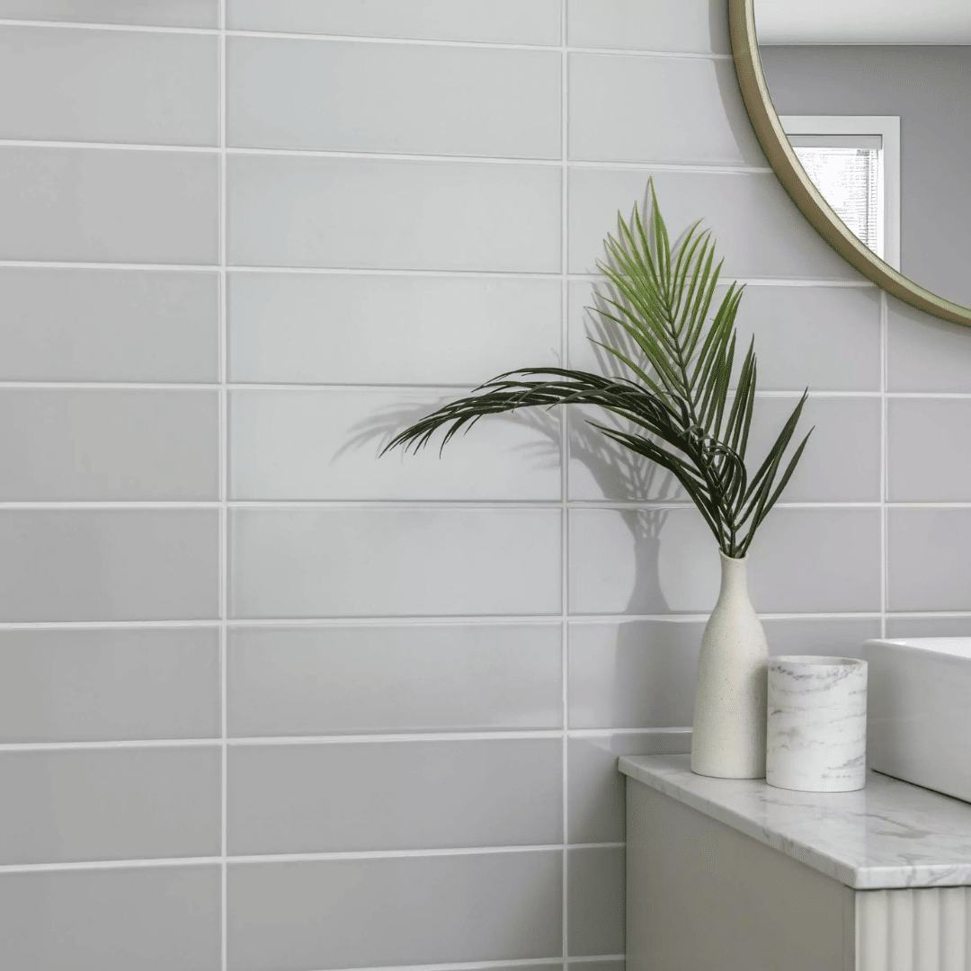 Glossy grey ceramic bricks tile suitable for wall areas