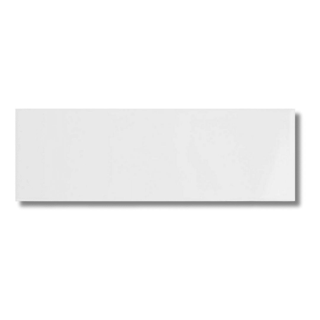 Smooth matt ceramic brick tile in white colour