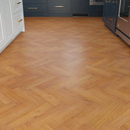 Verwood Golden Oak Herringbone Flooring in a room setting