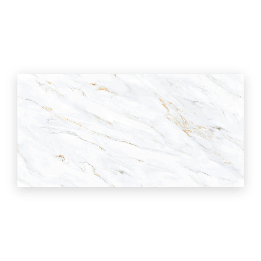 Calcatta Borghini white porcelain onyx effect wall and floor tiles
