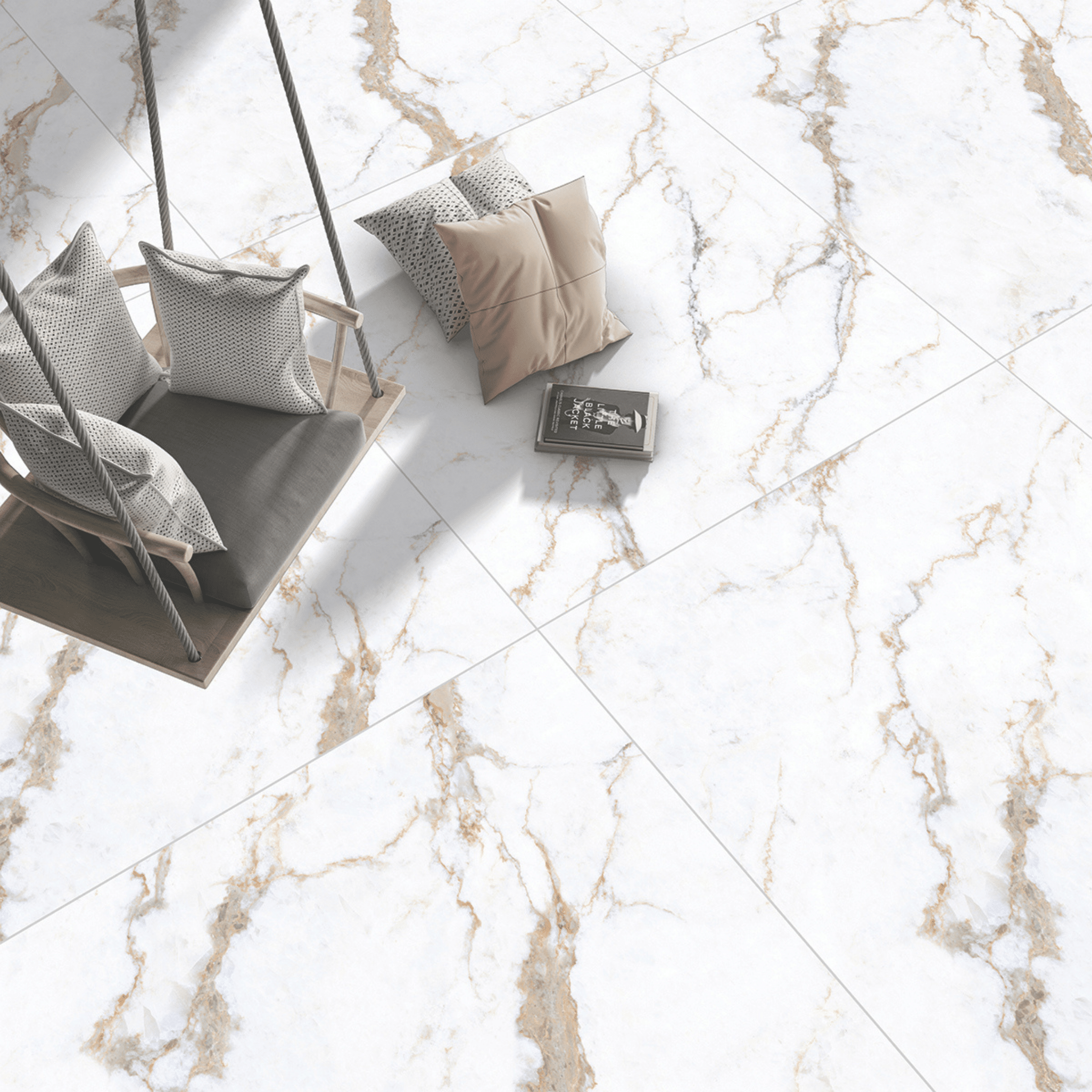 Calcatta white porcelain gloss surface