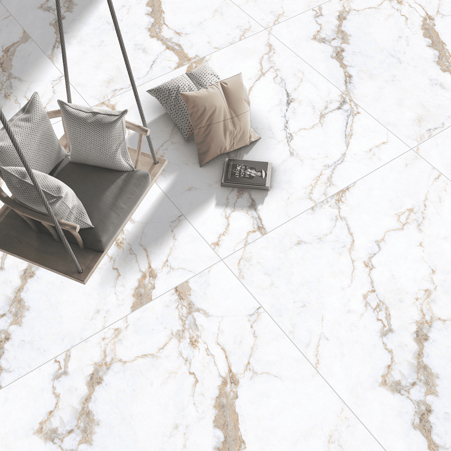 Calcatta white porcelain gloss surface