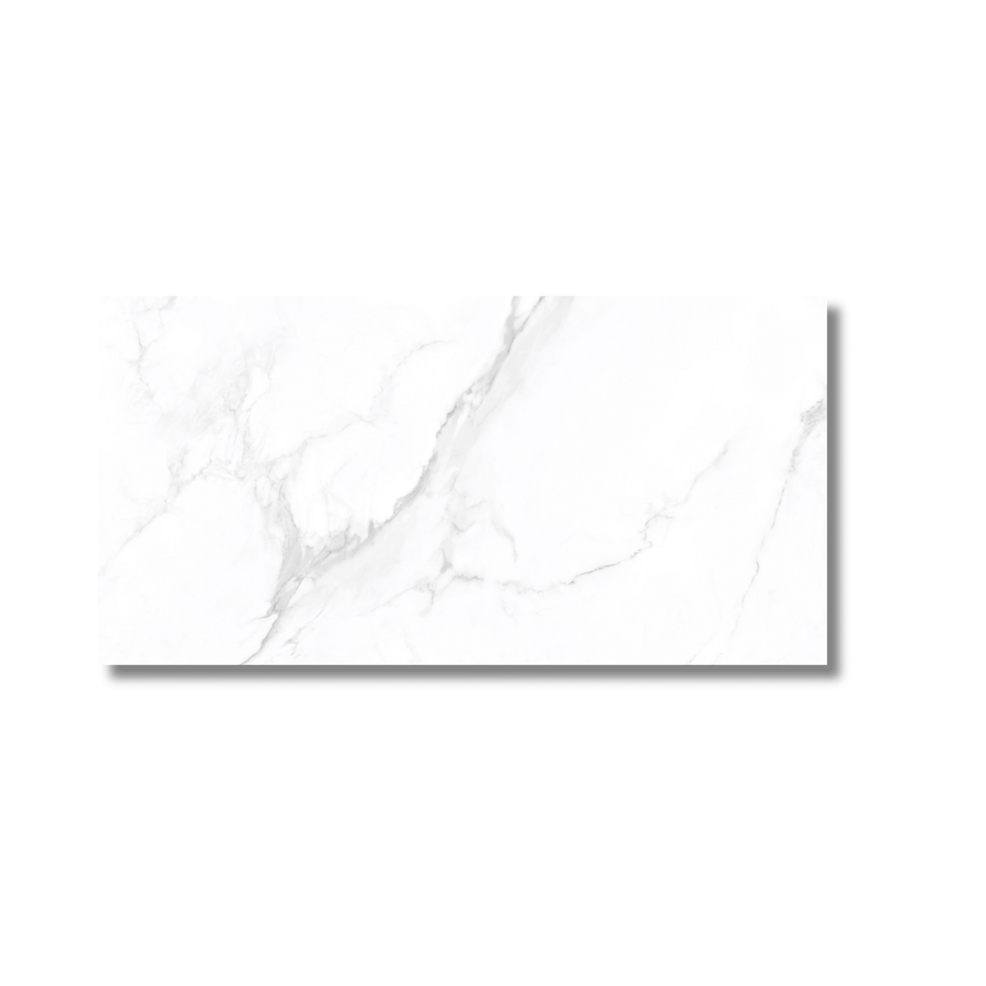 Calipso White matt porcelain tile wall view