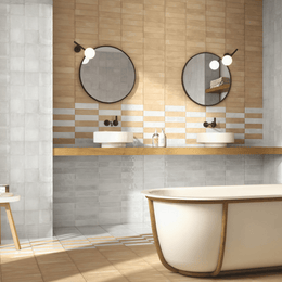 Beige ceramic wall tiles