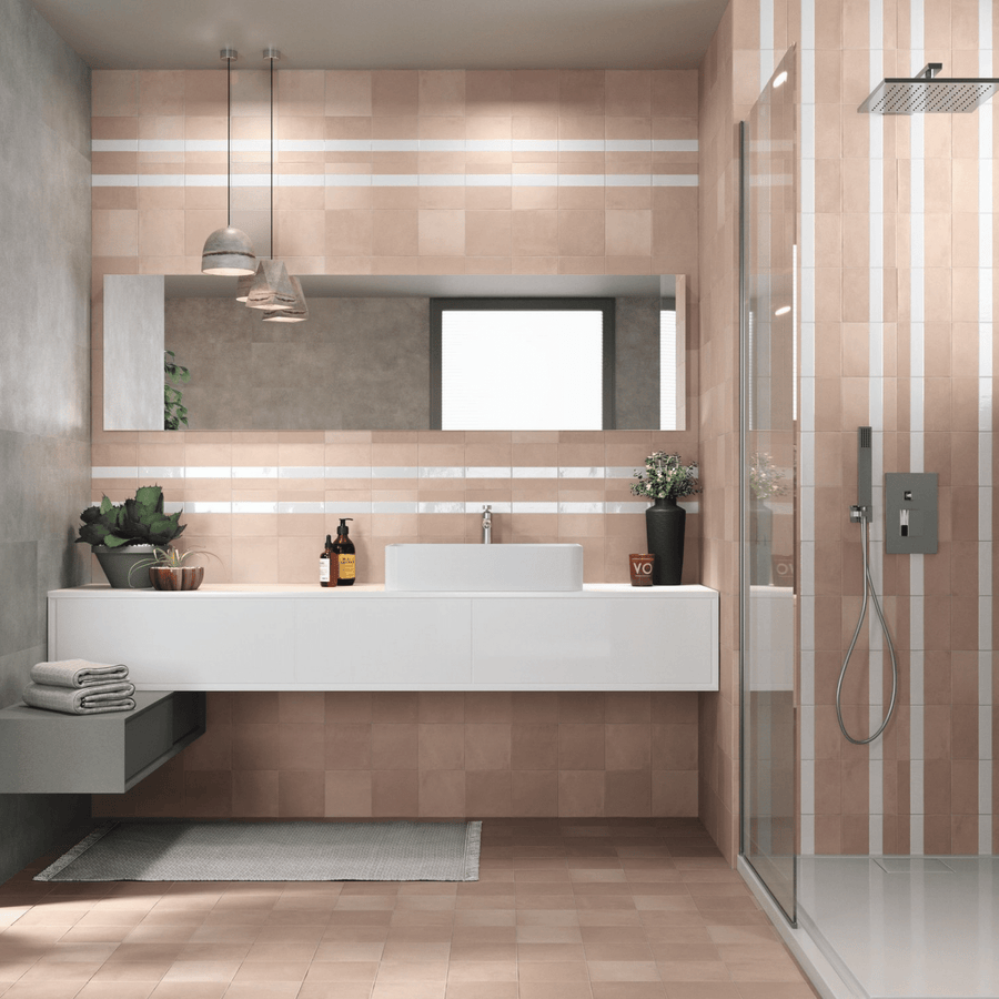 Nelvia Rose Quartz matt tiles