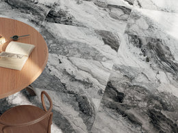 Mystic Dark polished marble look tile feature wall