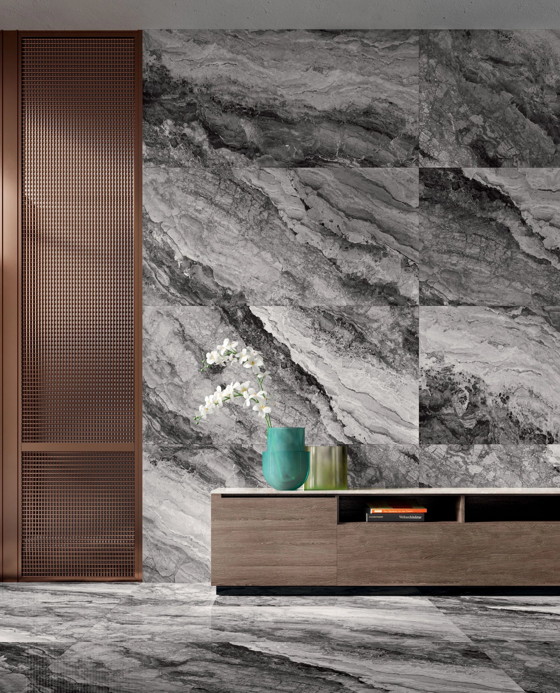 Mystic Dark 60x120 polished marble effect tile for walls and floors