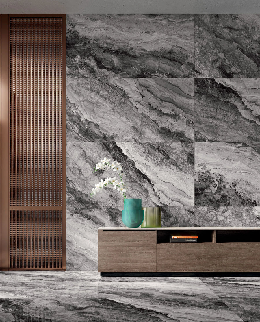 Mystic Dark 60x120 polished marble effect tile for walls and floors