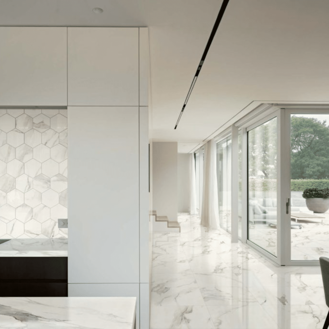 Durable Calacatta porcelain matt marble tiles