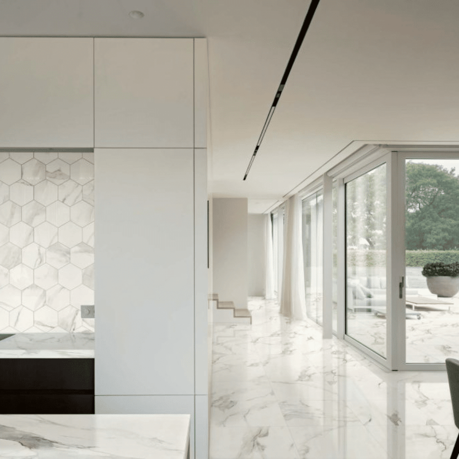 Durable Calacatta porcelain matt marble tiles