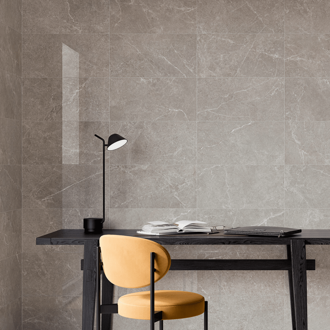 Stone effect Capitol Grey porcelain wall tiles